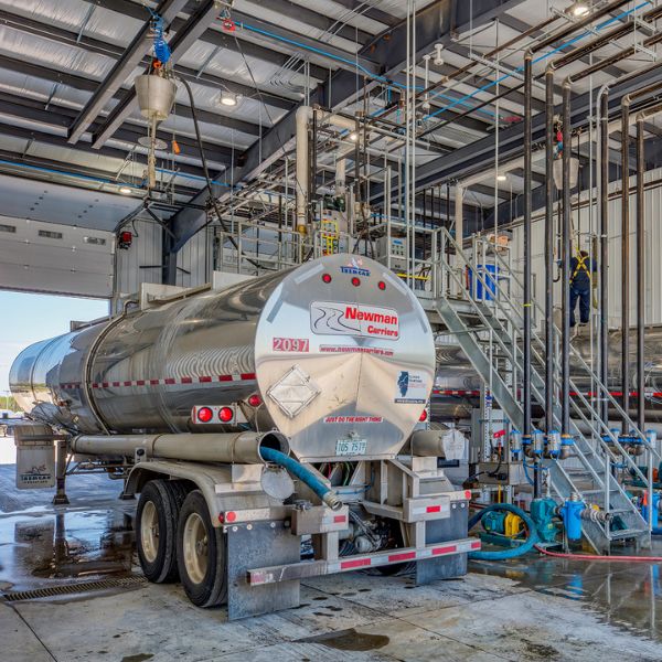 interior photo of tank being washed